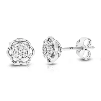 Vir Jewels 1/12 cttw Lab Grown Diamond Composite Earrings in Sterling Silver With Push Backs For Women