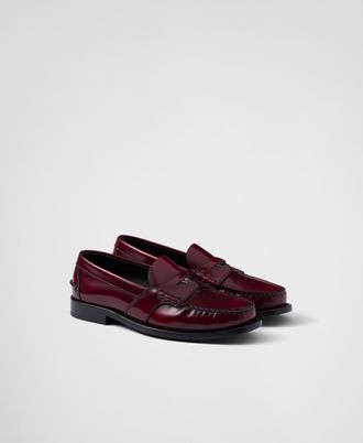 Prada Brushed leather loafers