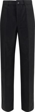 Rick Owens Mens Work Pants Ramie And Cotton Black Trousers