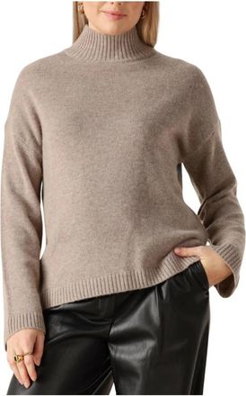Selected Slfcille Cashmere Blend High Neck Noos - Dames - Coltruien - Beige - M - Wol - Truien & Vesten