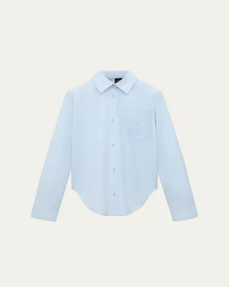 Loewe x Paulas Ibiza Ruffle-Back Cotton-Blend Button-Down Shirt