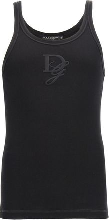 Dolce & Gabbana Black Logo embroidery tank top
