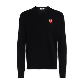 Comme Des Gar&ccedil;ons V-neck Knitwear, male, Black, Size: M V-neck Sweater