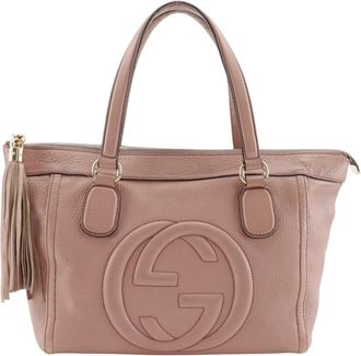 Gucci Soho Pink Leather Tote Bag (Pre-Owned)
