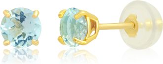MAX + STONE 14k Yellow or White Gold 4mm Round Stud Earrings