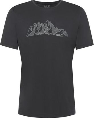 Jack Wolfskin Peak Graphic T-Shirt Funktionsshirt f&uuml;r Herren | grau/schwarz
