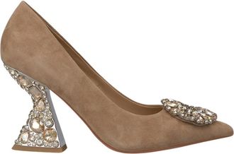 Alma En Pena Sieraad hiel broche schoen - Dames - Pumps - Bruin - 37 EU - Schoenen