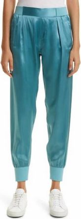 ATM Anthony Thomas Melillo Womens Pleated Front Silk Jogger Pants In Blue
