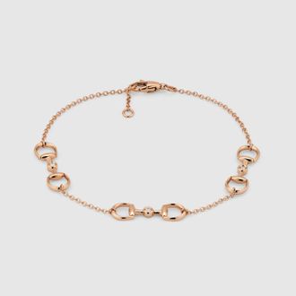 Gucci Horsebit Diamond 18k Bracelet, Rose Gold, Rose Gold