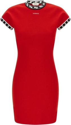 Versace Gebreide Minijurk van Katoen - Dames - Kleedjes - Rood - L - Katoen - Kleedjes