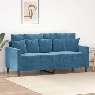 vidaXL Sof&aacute; De 2 Plazas Terciopelo Azul 140 Cm Vidaxl