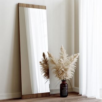 Dmora Espejo Cengio, Forma Rectangular, Tipo De Pared, Estructura Transparente, 120x40h Cm Marr&oacute;n Nogal