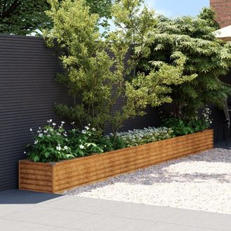 Berkfield Home Garden Raised Bed 482x50x36 cm Corten Steel in Brown | Size: 482 x 50 x 36 cm