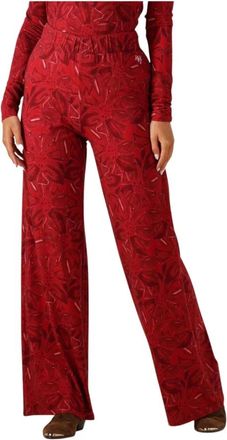 Harper & Yve Rode Jane-pa Broek voor Stijlvolle Vrouwen - Dames - Wijde Broeken - Rood - S - Broeken