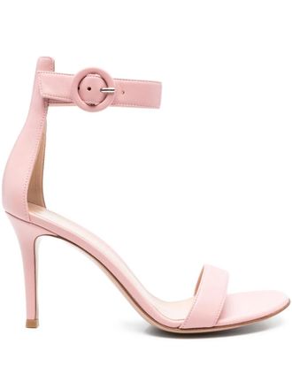 Gianvito Rossi Sandali Portofino in pelle con cinturino alla caviglia 90mm - Rosa