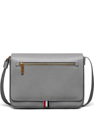 Thom Browne Reporter shoulder bag - men - Calf Leather/Polyester - One Size - Grey