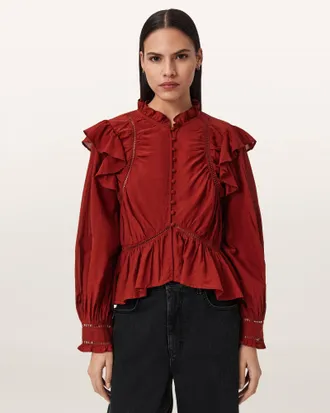 AllSaints Lima Frill Top