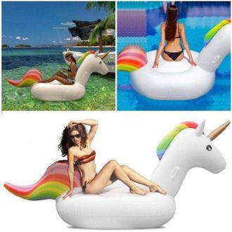 Trade Shop TrAdE Shop Traesio - Unicorno Gonfiabile Gigante Isola Materassino Mare Piscina Maxi 224x164 Cm