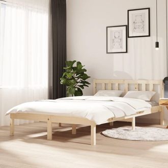 vidaXL Giroletto Senza Materasso Ambrato In Legno Massello 120x200 Cm - Vidaxl