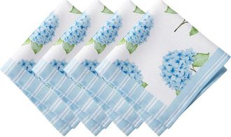 Elrene Set Of 4 Nantucket Hydrangea Garden Napkins
