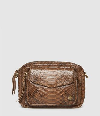 CLARIS VIROT Sac Baby Charly Python Moka