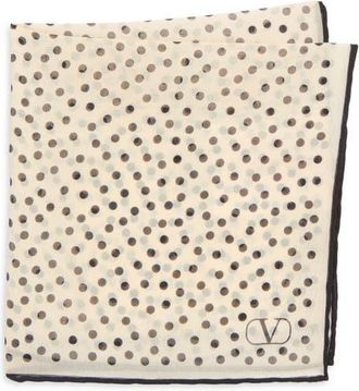 Valentino Garavani Qulitie 67 Square Silk Scarf in Bianco/Blue at Nordstrom