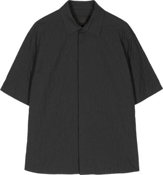 Neil Barrett crinkled cotton shirt - men - Cotton/Elastane - M - Black