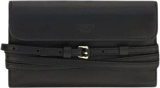 Moschino Clutch in pelle con fibbia e logo - - Bags - Donna - Nero - ONE SIZE