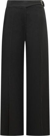 Sportmax Tailored broek met wijde pijpen - Dames - Wijde Broeken - Zwart - XS - Katoen - Broeken