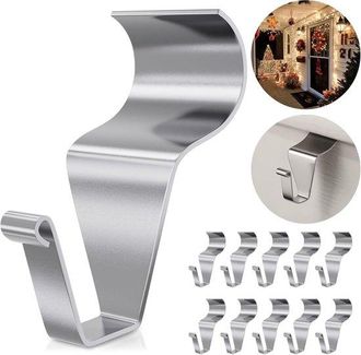 OEM 20 Ganchos De Pared De Vinilo, Abrazaderas Pared Acero Inoxidable Resistencia, Ganchos Colgantes Reutilizables Sin Agujeros Decoraciones Fiestas