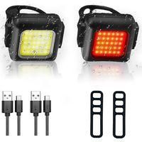 OEM Kit De Luces Recargables Para Bicicleta Con 3+3 Modos: Ultrabrillantes, Resistentes Al Agua Ipx5 Para Ciclismo Nocturno, Incluye Luz Delantera, Luz Tr