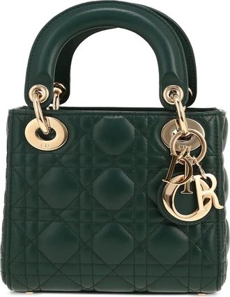 Dior 2020s Lady Dior mini-tas - Groen