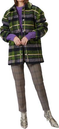 Stine Goya Lottie Jacket In Tartan Navy