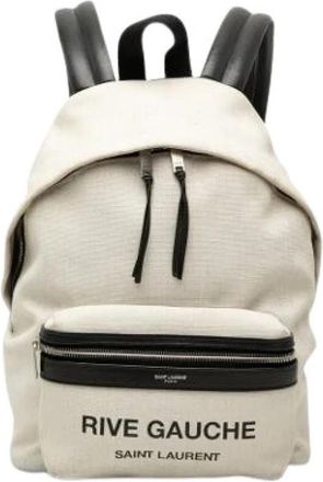Saint Laurent Pre-owned The City Backpack - Dames - Vintage Rugzakken - Wit - ONE Size - Leer - Vintage