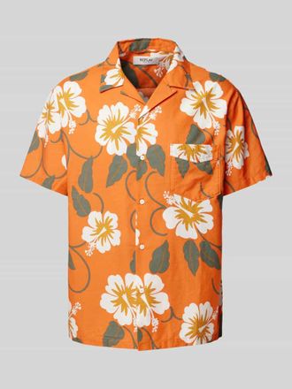 Replay Regular Fit Freizeithemd mit Resortkragen in Orange, Gr&ouml;&szlig;e XL