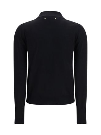 Golden Goose Merino Wool Polo Shirt - Black