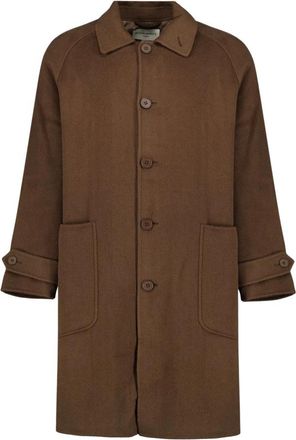 Officine G&eacute;n&eacute;rale Bryce Coat - Heren - Mantel - Bruin - M - Wol - Jassen
