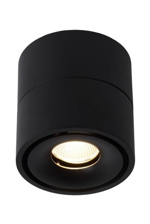 Lucide YUMIKO Dimmable Rotatable Surface Mounted LED Ceiling Spotlight in Black