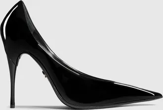 Gucci Womens Stiletto Pump, Black, Leather