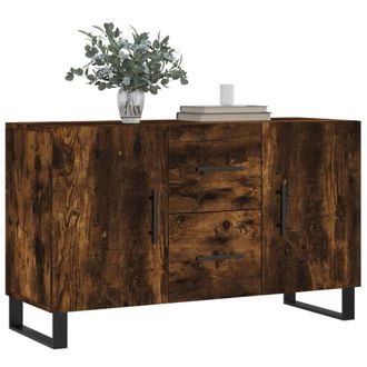 Berkfield Home Sideboard Smoked Oak 100x36x60 cm Engineered Wood in Brown | Size: 100 x 36 x 60 cm