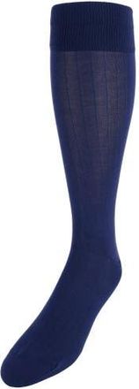 Trafalgar Store Jasper Ribbed Over The Calf Solid Color Mercerized Cotton Socks in Navy Blue at Nordstrom