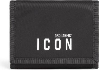 Dsquared2 Icon logo-print folded wallet - men - Nylon - One Size - Black