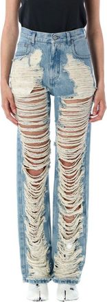 Maison Margiela Distressed Light Blue Denim Jeans