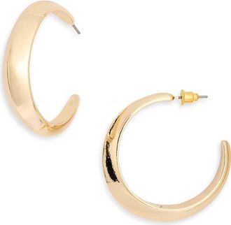 Nordstrom Rack Angled Hoop Earrings in Gold at Nordstrom Rack