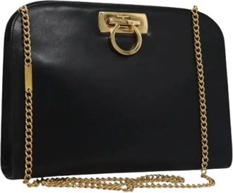 Ferragamo Pre-owned Cross Body Bags, female, Black, Size: ONE SIZE Pre-owned Leather Shoulder Bag