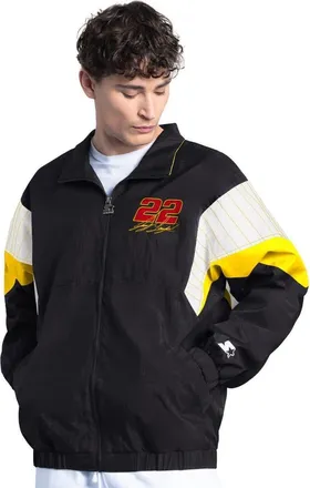 Starter Mens Starter Black/Yellow Joey Logano Pennzoil Yard Line Full-Zip Jacket at Nordstrom, Size Xx-Large