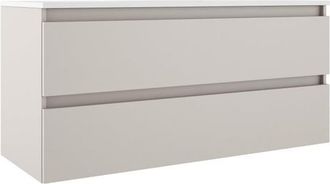 Saniclass Chaci Badkameronderkast - 120cm - 2 lades - greeploos - mat cotton (beige)