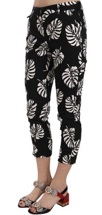 Dolce & Gabbana Palm Leaf Print Capri Pants - Black
