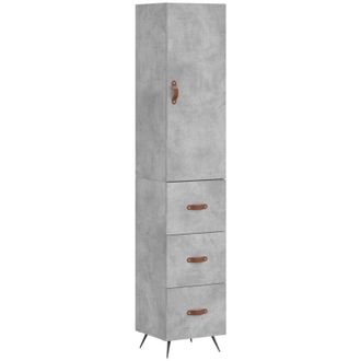 vidaXL Aparador De Madera Contrachapada Gris Hormig&oacute;n 34,5x34x180 Cm Vidaxl