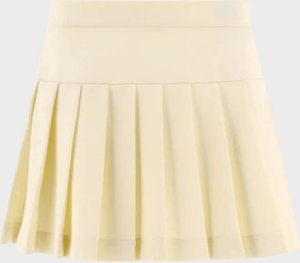 Palm Angels Womens Palm Angels Pleated Mini Skirt White - Yellow - Size: 12